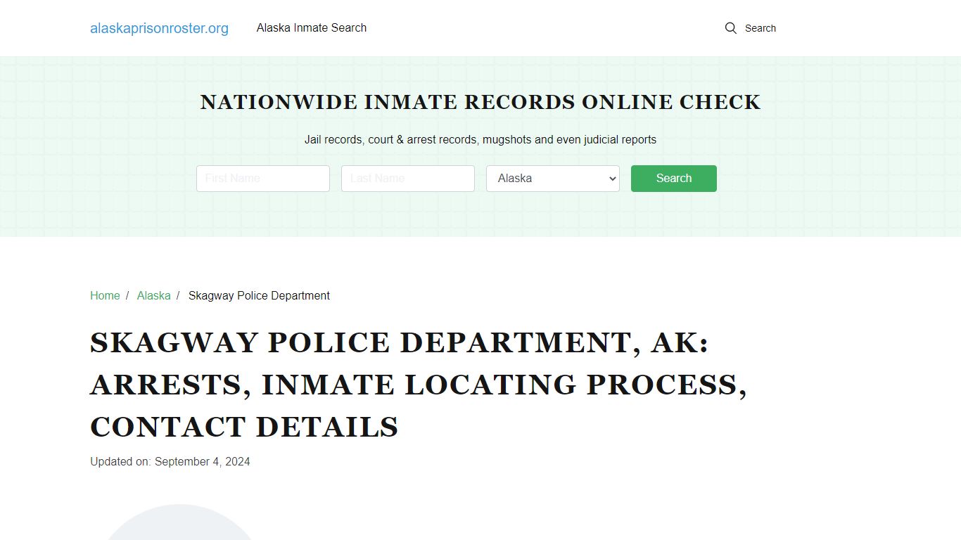 Skagway Police Department, AK: Arrests, Jail Roster, Contacts