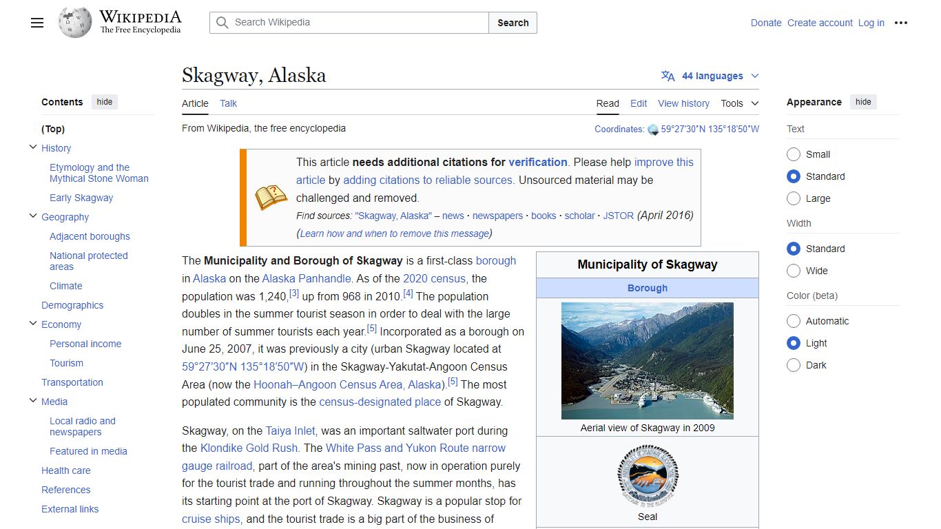 Skagway, Alaska - Wikipedia